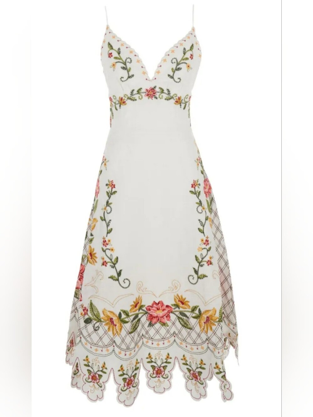 Farm Rio 100% Linen Embroidered Midi Dress. Retail Price $398 - Picture 3 of 9
